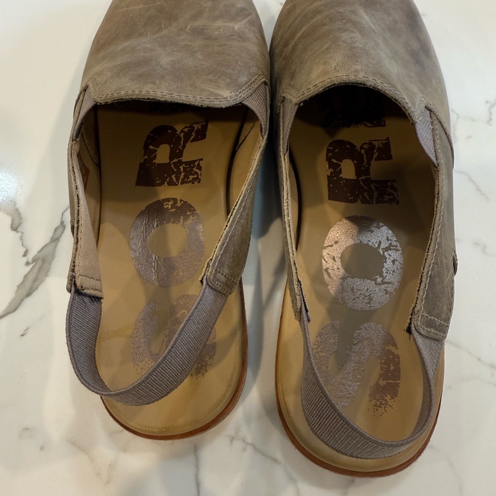 Sorel Ella Brown Leather Slingback Flats - Picture 3 of 6